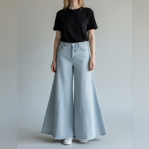 Free People Denim - Free People We The Free Wide Leg Flare Jeans Size Womans 29